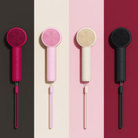 Liorae Cléa Sonic Facial Cleanser in four colours - black, cream, pink, and hot pink