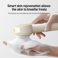 Using Liorae Cléa with facial cleanser foam – gentle heated sonic cleansing routine