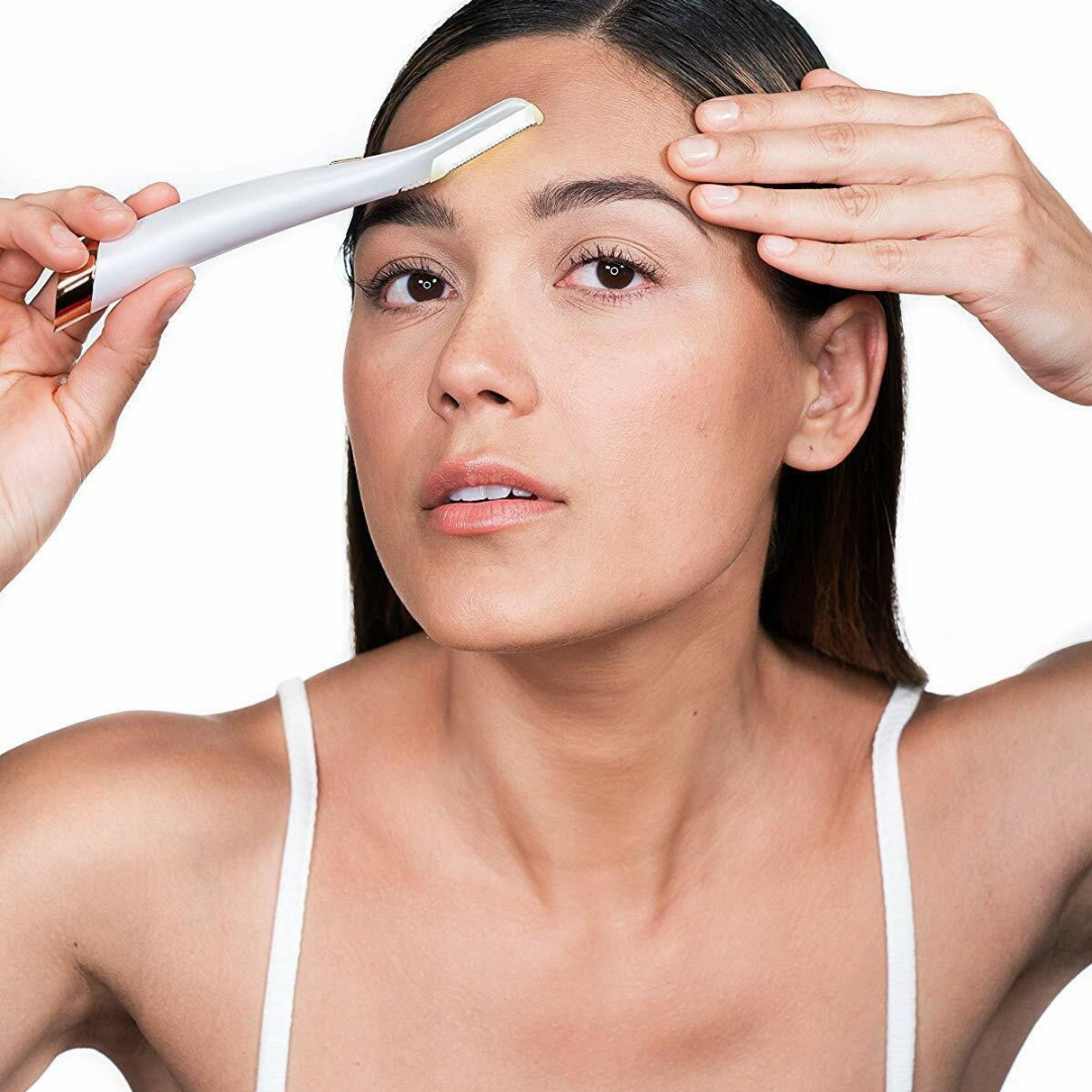 Woman exfoliating skin with LiorDerma tool