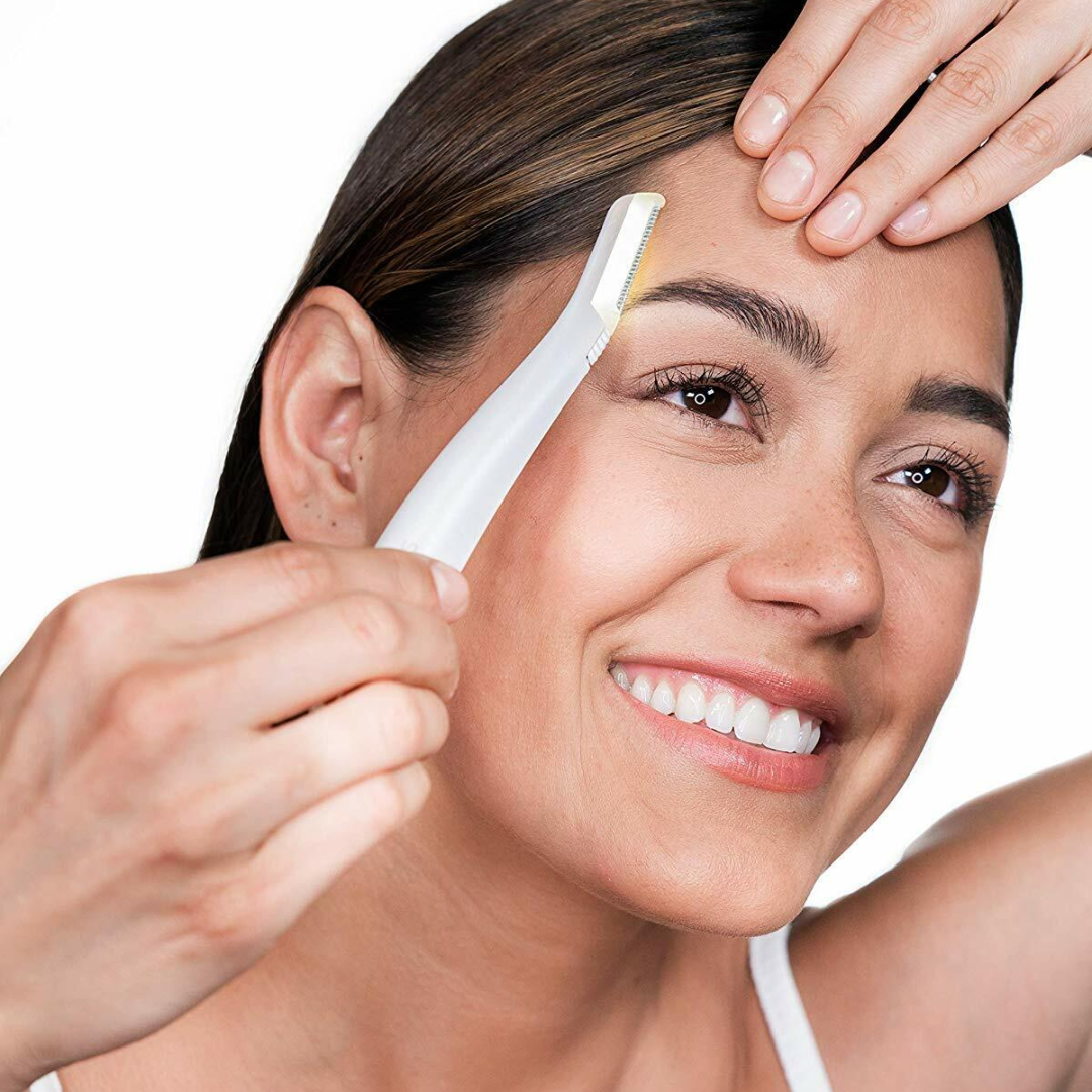 Dermaplaning razor removing peach fuzz