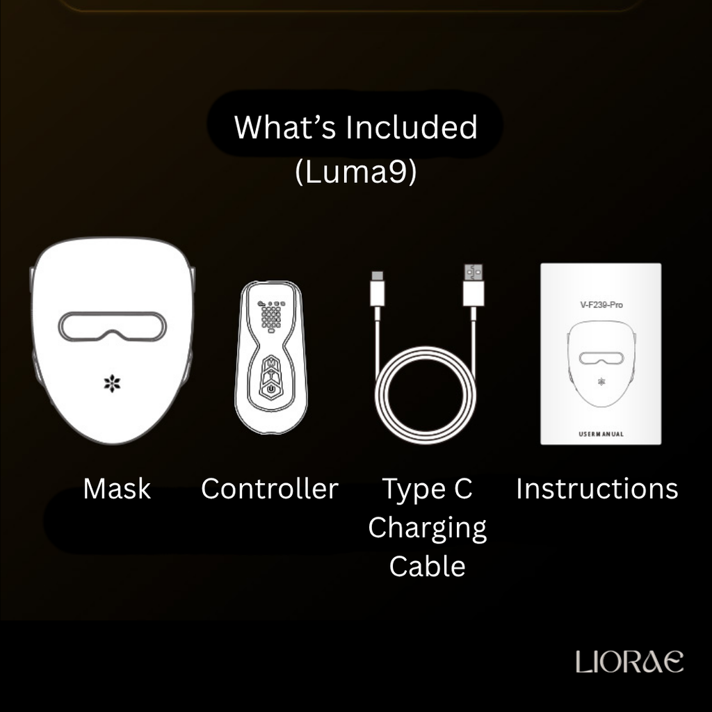 Whats included Liorae Luma9 LED Mask