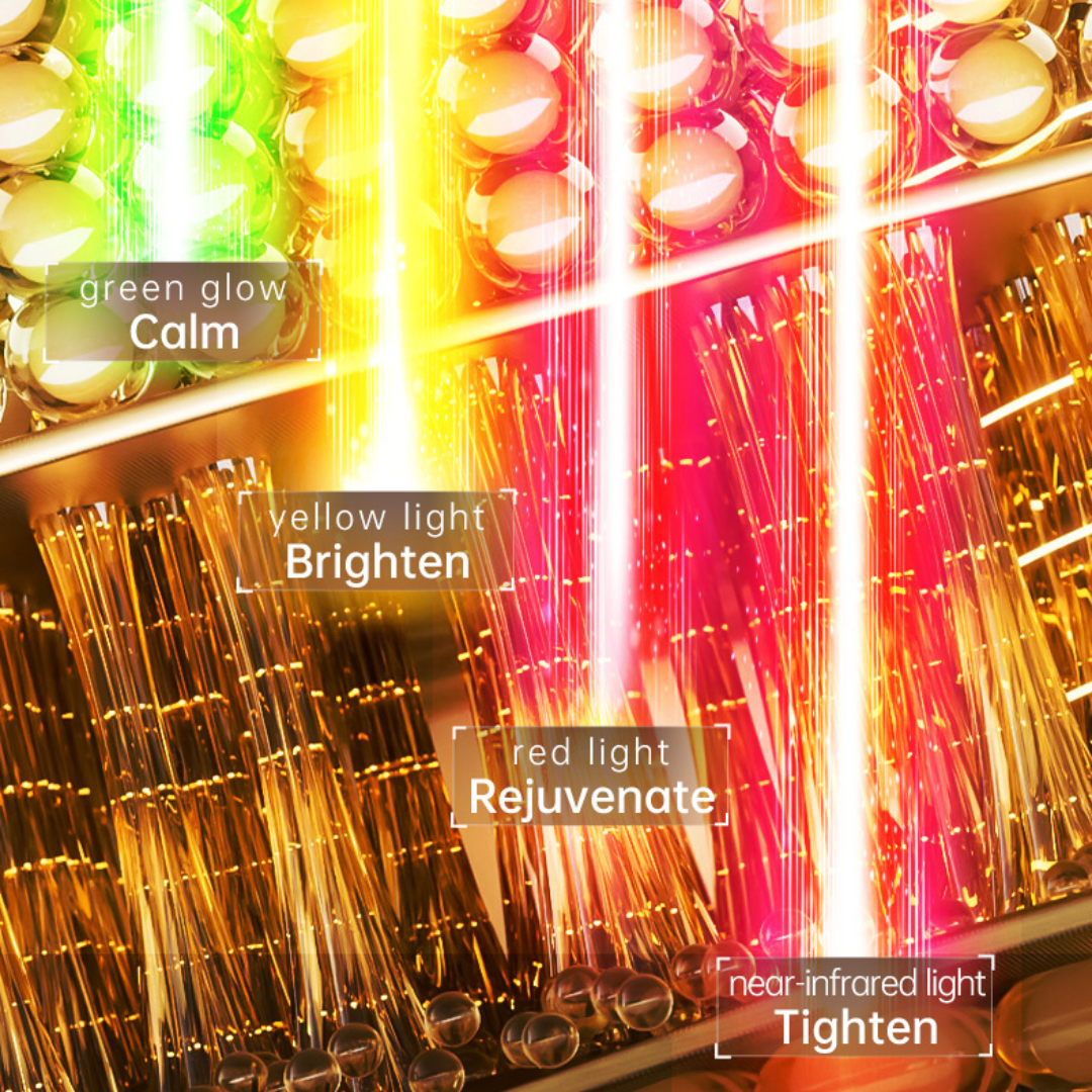 Luma9 LED mask showing multiple colour modes