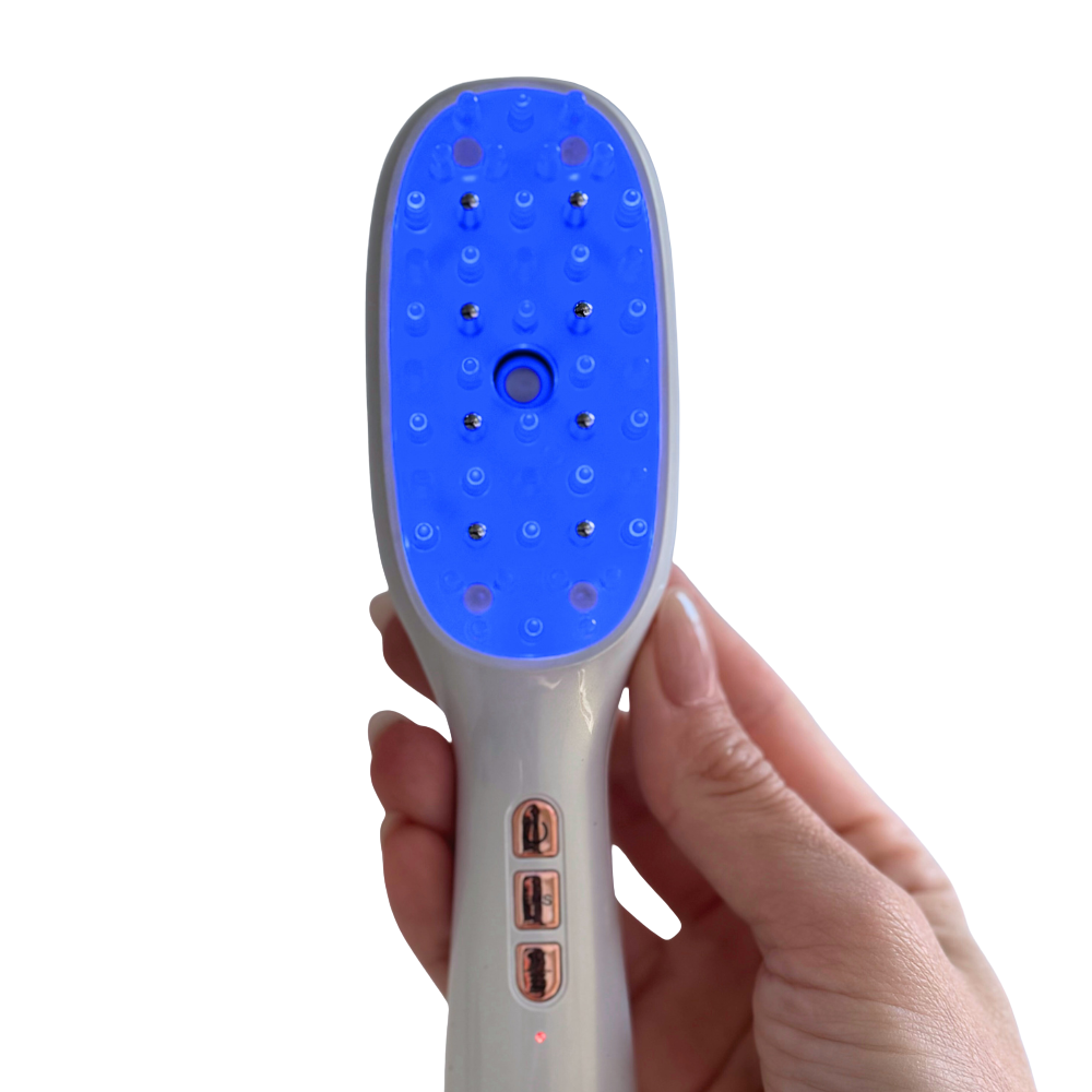 Premium hair growth tool with blue light nodes